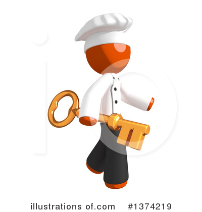 Royalty-Free (RF) Orange Man Chef Clipart Illustration by Leo Blanchette - Stock Sample #1374219