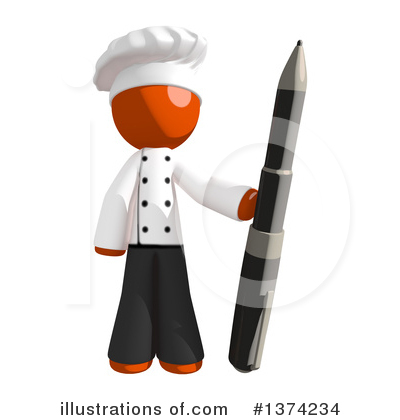 Royalty-Free (RF) Orange Man Chef Clipart Illustration by Leo Blanchette - Stock Sample #1374234