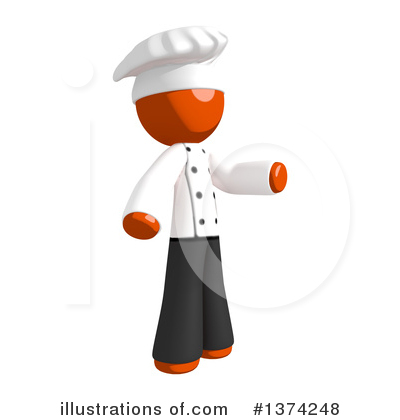 Royalty-Free (RF) Orange Man Chef Clipart Illustration by Leo Blanchette - Stock Sample #1374248