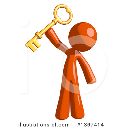 Royalty-Free (RF) Orange Man Clipart Illustration by Leo Blanchette - Stock Sample #1367414