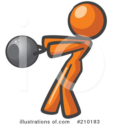 Royalty-Free (RF) Orange Man Clipart Illustration by Leo Blanchette - Stock Sample #210183