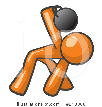 Royalty-Free (RF) Orange Man Clipart Illustration by Leo Blanchette - Stock Sample #210868