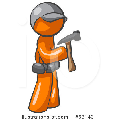 Royalty-Free (RF) Orange Man Clipart Illustration by Leo Blanchette - Stock Sample #63143