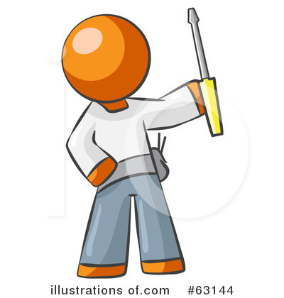 Royalty-Free (RF) Orange Man Clipart Illustration by Leo Blanchette - Stock Sample #63144