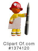 Orange Man Firefighter Clipart #1374120 by Leo Blanchette