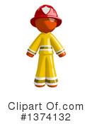 Orange Man Firefighter Clipart #1374132 by Leo Blanchette
