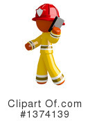 Orange Man Firefighter Clipart #1374139 by Leo Blanchette