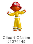 Orange Man Firefighter Clipart #1374145 by Leo Blanchette