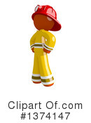 Orange Man Firefighter Clipart #1374147 by Leo Blanchette