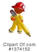 Orange Man Firefighter Clipart #1374152 by Leo Blanchette