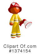 Orange Man Firefighter Clipart #1374154 by Leo Blanchette
