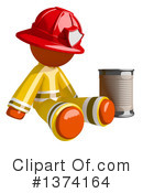 Orange Man Firefighter Clipart #1374164 by Leo Blanchette