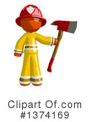 Orange Man Firefighter Clipart #1374169 by Leo Blanchette