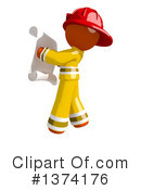 Orange Man Firefighter Clipart #1374176 by Leo Blanchette