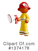 Orange Man Firefighter Clipart #1374178 by Leo Blanchette