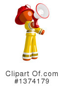 Orange Man Firefighter Clipart #1374179 by Leo Blanchette