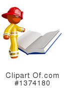 Orange Man Firefighter Clipart #1374180 by Leo Blanchette