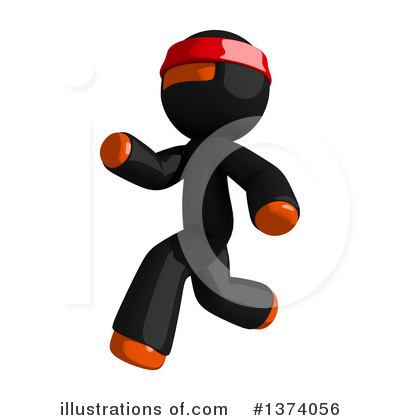Royalty-Free (RF) Orange Man Ninja Clipart Illustration by Leo Blanchette - Stock Sample #1374056