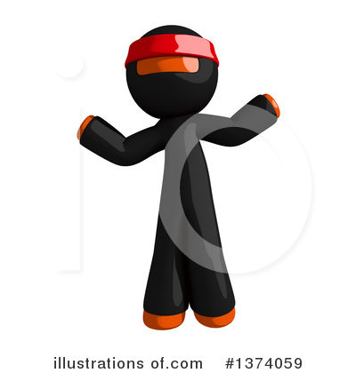 Royalty-Free (RF) Orange Man Ninja Clipart Illustration by Leo Blanchette - Stock Sample #1374059