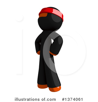 Royalty-Free (RF) Orange Man Ninja Clipart Illustration by Leo Blanchette - Stock Sample #1374061
