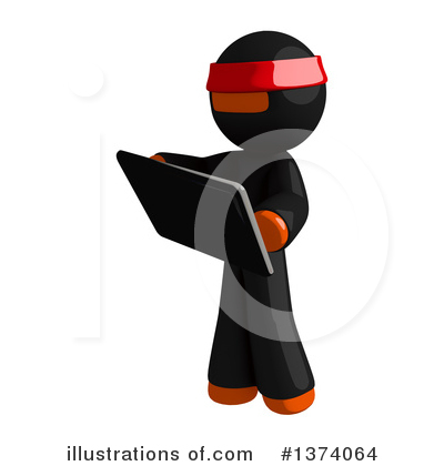 Royalty-Free (RF) Orange Man Ninja Clipart Illustration by Leo Blanchette - Stock Sample #1374064