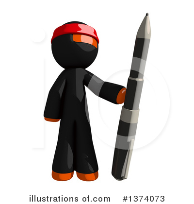 Royalty-Free (RF) Orange Man Ninja Clipart Illustration by Leo Blanchette - Stock Sample #1374073