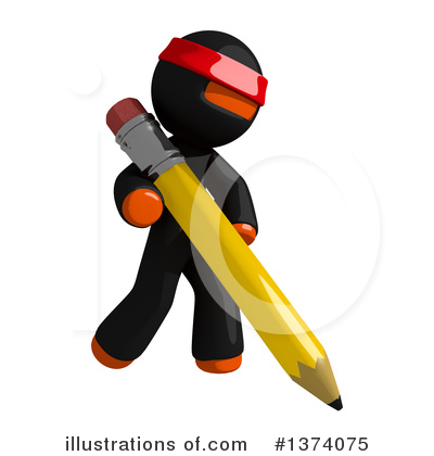 Royalty-Free (RF) Orange Man Ninja Clipart Illustration by Leo Blanchette - Stock Sample #1374075