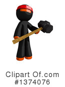 Orange Man Ninja Clipart #1374076 by Leo Blanchette
