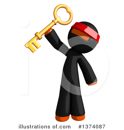 Royalty-Free (RF) Orange Man Ninja Clipart Illustration by Leo Blanchette - Stock Sample #1374087