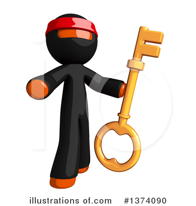 Royalty-Free (RF) Orange Man Ninja Clipart Illustration by Leo Blanchette - Stock Sample #1374090