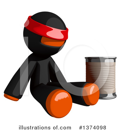 Royalty-Free (RF) Orange Man Ninja Clipart Illustration by Leo Blanchette - Stock Sample #1374098