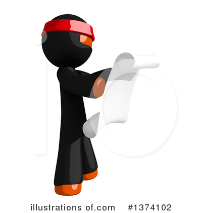 Royalty-Free (RF) Orange Man Ninja Clipart Illustration by Leo Blanchette - Stock Sample #1374102