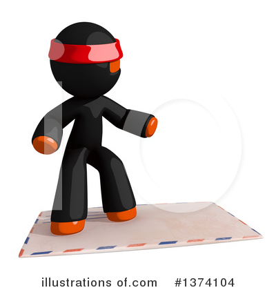 Royalty-Free (RF) Orange Man Ninja Clipart Illustration by Leo Blanchette - Stock Sample #1374104