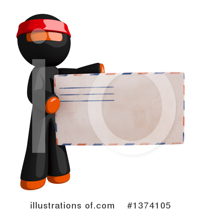Royalty-Free (RF) Orange Man Ninja Clipart Illustration by Leo Blanchette - Stock Sample #1374105