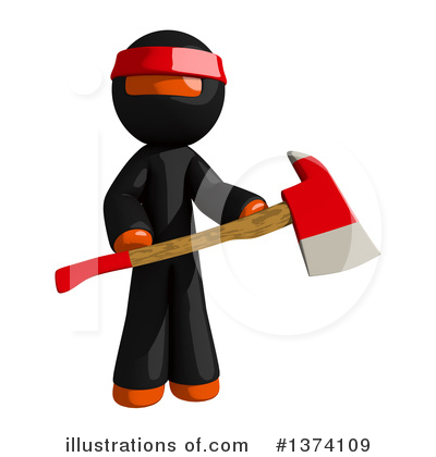 Royalty-Free (RF) Orange Man Ninja Clipart Illustration by Leo Blanchette - Stock Sample #1374109