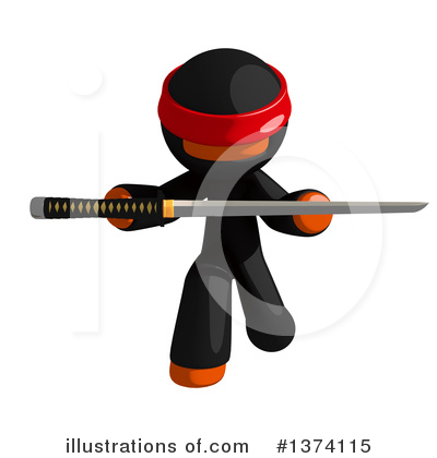 Royalty-Free (RF) Orange Man Ninja Clipart Illustration by Leo Blanchette - Stock Sample #1374115