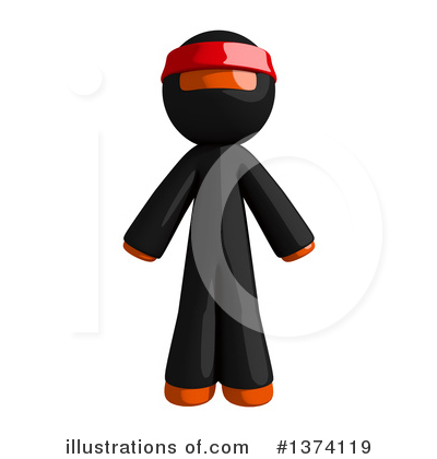 Royalty-Free (RF) Orange Man Ninja Clipart Illustration by Leo Blanchette - Stock Sample #1374119