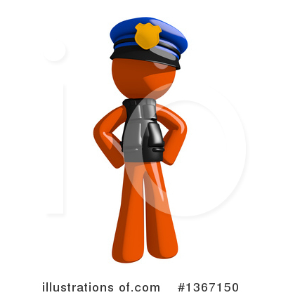Royalty-Free (RF) Orange Police Officer Clipart Illustration by Leo Blanchette - Stock Sample #1367150
