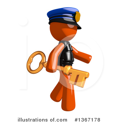 Royalty-Free (RF) Orange Police Officer Clipart Illustration by Leo Blanchette - Stock Sample #1367178