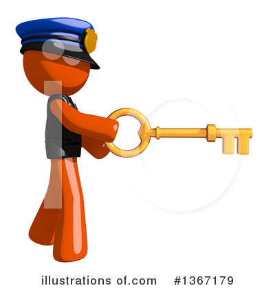 Royalty-Free (RF) Orange Police Officer Clipart Illustration by Leo Blanchette - Stock Sample #1367179