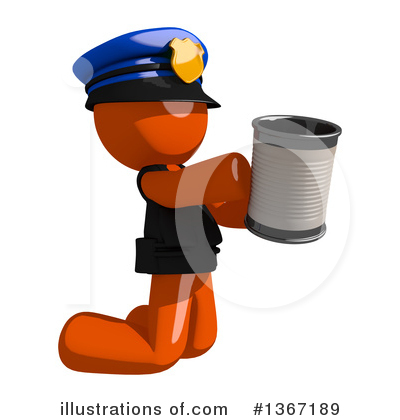 Orange Police Officer Clipart #1367189 by Leo Blanchette