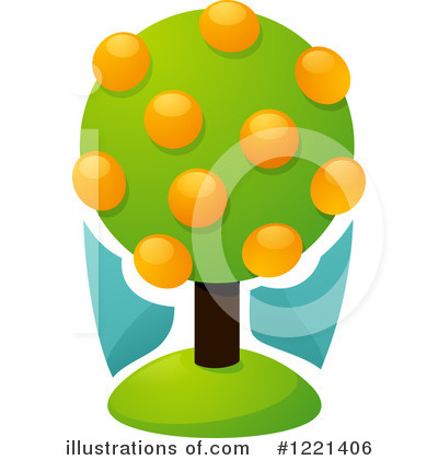 Royalty-Free (RF) Orange Tree Clipart Illustration by elena - Stock Sample #1221406