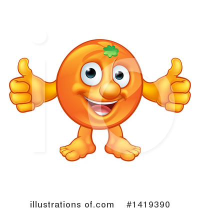 Orange Mascot Clipart #1419390 by AtStockIllustration