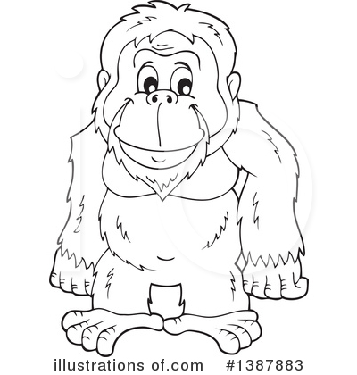 Royalty-Free (RF) Orangutan Clipart Illustration by visekart - Stock Sample #1387883