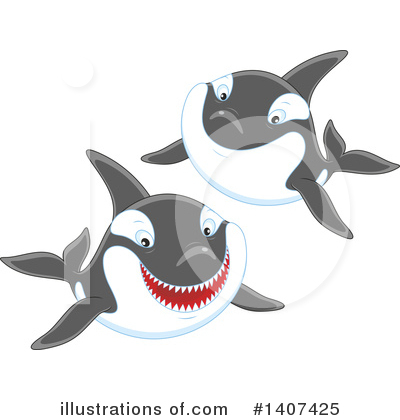 Royalty-Free (RF) Orca Clipart Illustration by Alex Bannykh - Stock Sample #1407425