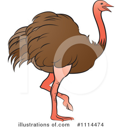 Royalty-Free (RF) Ostrich Clipart Illustration by Lal Perera - Stock Sample #1114474