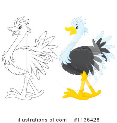 Royalty-Free (RF) Ostrich Clipart Illustration by Alex Bannykh - Stock Sample #1136428