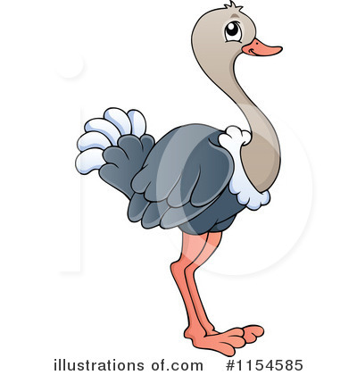 Royalty-Free (RF) Ostrich Clipart Illustration by visekart - Stock Sample #1154585