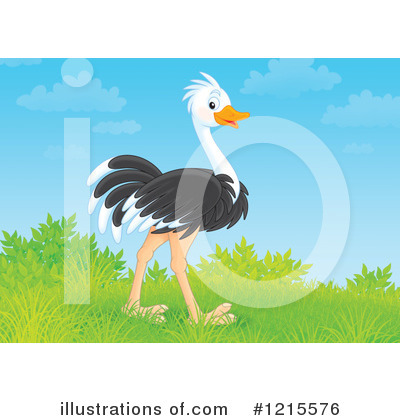 Royalty-Free (RF) Ostrich Clipart Illustration by Alex Bannykh - Stock Sample #1215576
