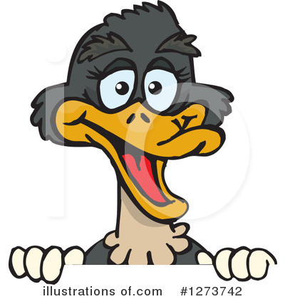 Royalty-Free (RF) Ostrich Clipart Illustration by Dennis Holmes Designs - Stock Sample #1273742
